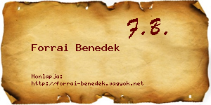 Forrai Benedek névjegykártya