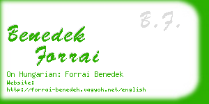 benedek forrai business card